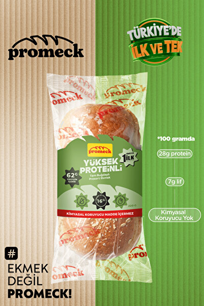 Promeck Yüksek Proteinli Tam Buğdaylı Prosort Ekmek 220 gr