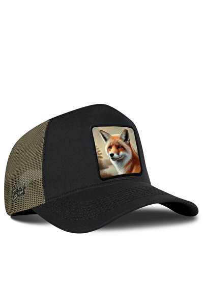 BlackBörk Șapcă Trucker Kaki-Negru cu Logo Fox