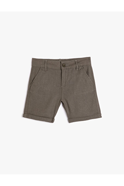 Koton Linen Shorts Buttoned with Pockets