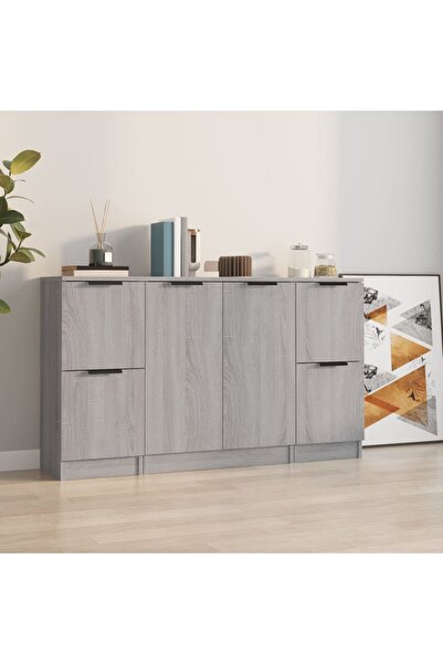 Concept Servante, 3 buc., gri sonoma, lemn prelucrat