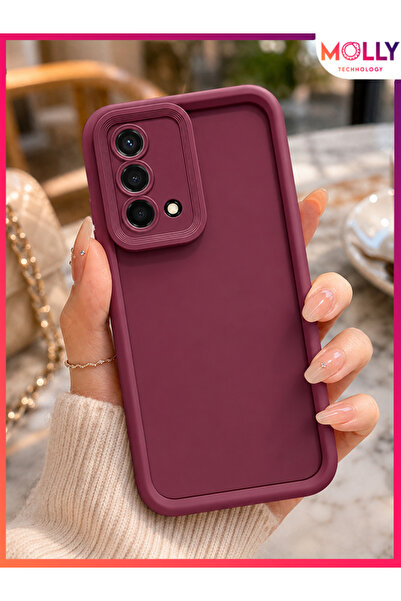 Molly Oppo A74 İçin Vişne Kenarları Kalın Pan Silikon Kılıf