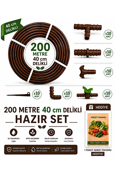 LİFE Drip Damla Sulama Seti 200 M Delikli 40 Cm