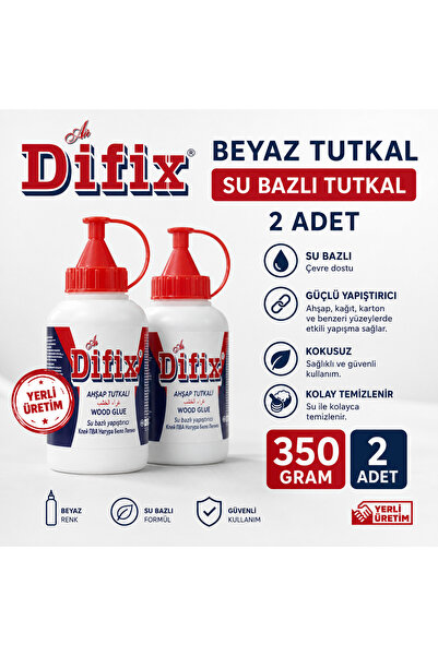 TUTSAL Beyaz Tutkal 350 Gram Su Bazlı Tutkal 2 ADET Gönderilir YERLİ ÜRETİM