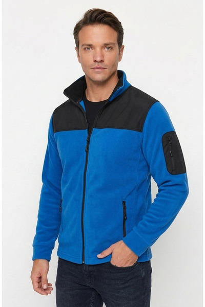PandaForma Saks Blue Unisex Soft Shell Fleece with Pockets