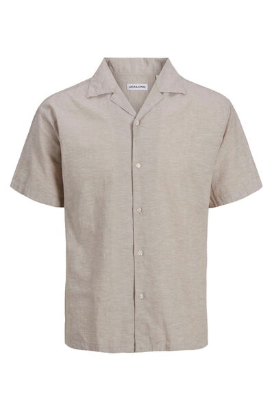 Jack & Jones Erkek Keten Karisimli Kisa Kollu Gömlek - Breeze