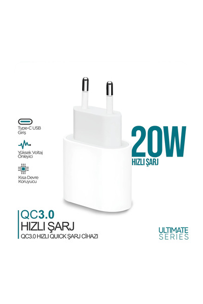 Ryan 20W USB-C PD Hızlı Şarj Adaptörü | Type-C Güç Adaptörü | iPhone ve Andro...