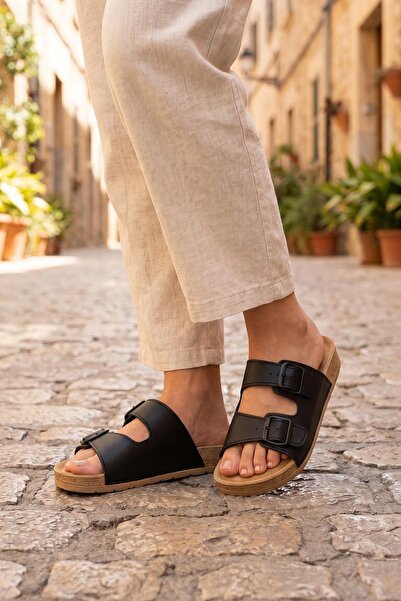 GEZER Papuci de vară casual pentru femei Talpă confortabilă Piele artificială...