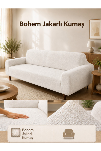 BONJOUR MADAME Lycra Stretch Elastic Flexible Washable Three Seater Sofa Cove...