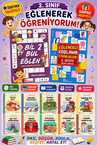 Ata Yayıncılık 2.Sınıflar İçin Okumayı Sevdiren 10 lu Hikaye Seti -Bil Bul Eğ...