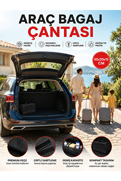 baffhome Araba Oto Çantası Keçe Araç Içi Aksesuar Araç Oto Bagaj Içi Düzenleyici Çanta