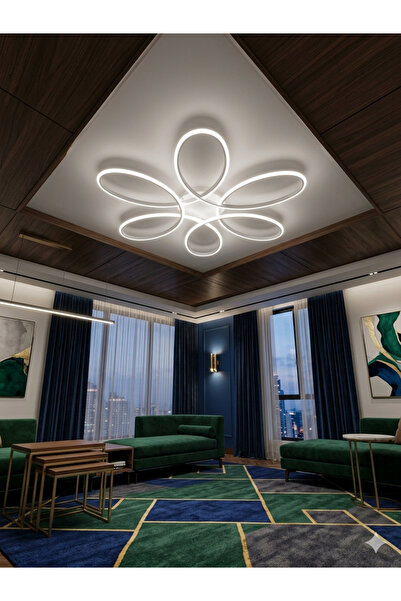 Zeya Lighting Yüksek Aydınlatmalı Papatya Model Beyaz Gövde Rengi Tavana Yapı...