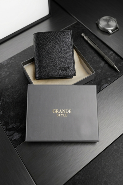 Grande Style 01485 Erkek Hakiki Deri Cüzdan SİYAH