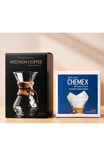 VESTRON Kahve Demleme Homebarista 2lİ Set| Chemex Filtre Kağıdı| Chemex 800 m...