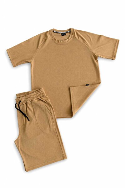 Generic Brand Solid Color Tshirt & Shorts Side Pocket Drawcord Adjustable Swe...