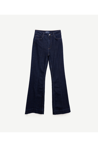 Yargıcı Bol Paça Denim Pantolon