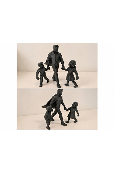 DİĞER1111 Baba ve Çocukları - Babalar Günü Hediyesi ( 3D Figür)