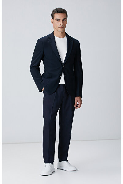 Network Lacivert Comfort Fit Pantolon
