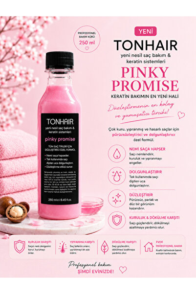 TONHAIR keratin sistemleri Pinky Promise Düzleştirici Bakım