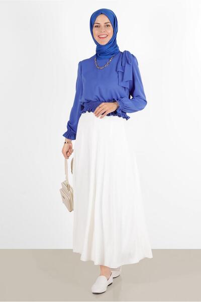 Alvina Elastic Waist Bow Detailed Blouse 42755