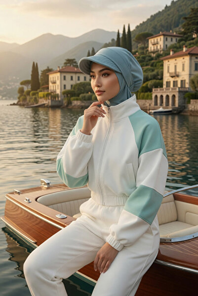 Aisha's Design Hijab Bonnet with Removable Visor, Dark Mint, B-82