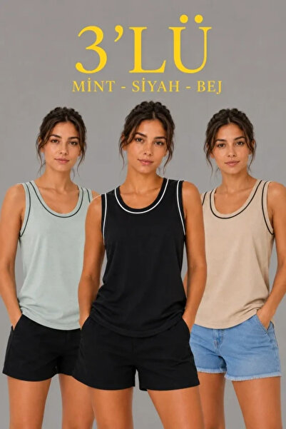 Generic Brand 3-Piece Sleeveless Sports Athlete Set with Summer Crew Neckline...