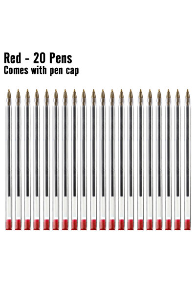 Choice Red 20Pens Bulk Pack 5/10/20Pcs Ballpoint Pens 1.0mm Gel Ink Black Red...