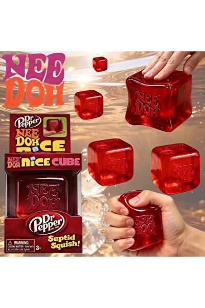 TOYTOPIA Needoh Ice Cube Dr. Pepper Red Squishy - Limited Edition