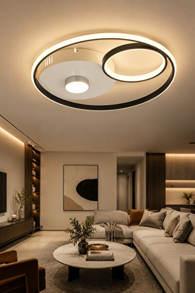 ESSLİGHT Begonya 45 Cm 3 Renk Işık Özellikli Led'li Modern Salon Mutfak Yatak...