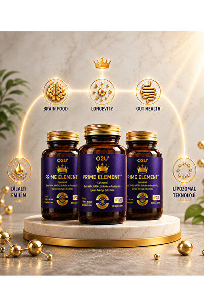 O2U Prime Element 3'lü Kür Seti | Lipozomal Dilaltı (β-NMN, NADH, Sitikolin, ...