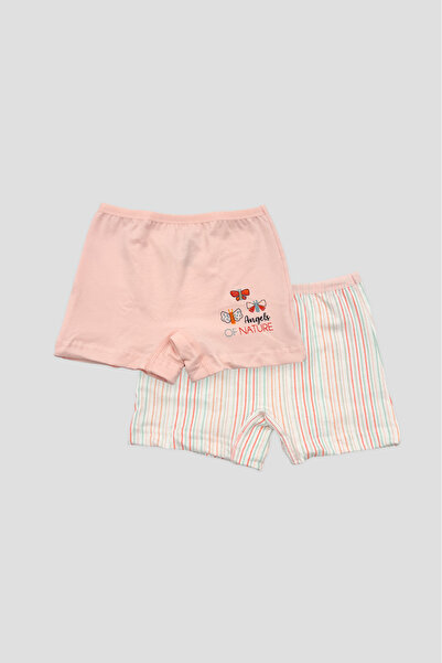 Defne Baby Set de 2 boxeri din bumbac pieptănat premium cu model pentru fete