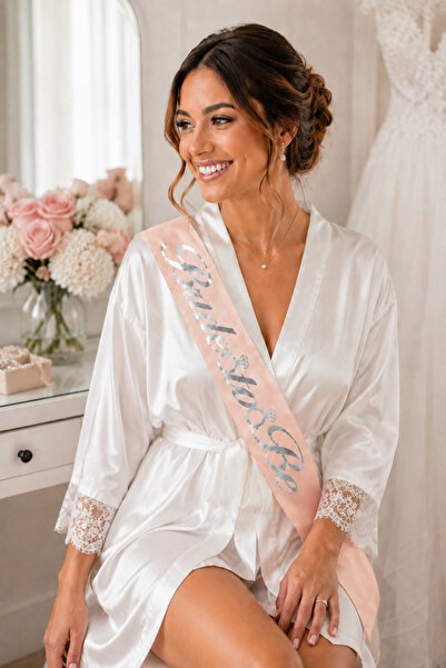 Happyland Bride To Be Silver (Gümüş) Yazılı Pembe Kuşak, Gelin Partisi ve Bekarlığa Veda Partisi Aksesuarları, Nişan Kına Düğün Gelin Kuşağı