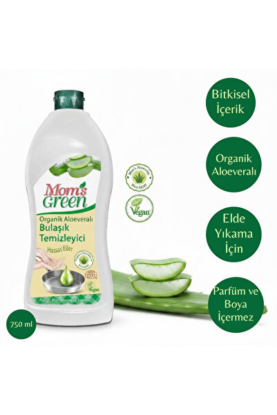 Mom's Green Organik Aloe Veralı Elde Bulaşık Deterjanı Hassas Eller 750 ml ECO