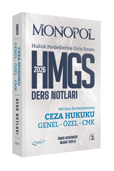Monopol Yayınları Monopol 2026 HMGS Ceza Hukuku, Genel-Özel-CMK Ders Notları