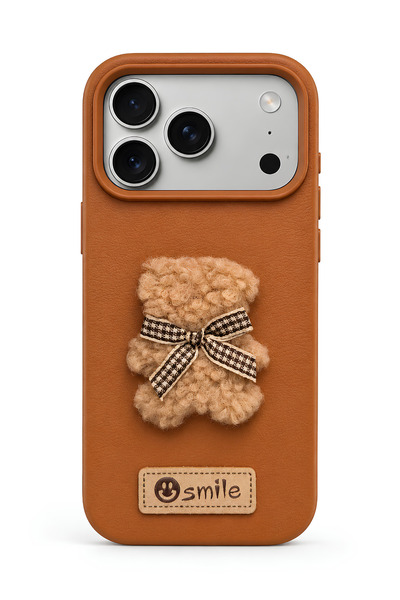 QUSCHU iPhone 17 Pro Max Uyumlu Kawaii Nakışlı Sevimli Ayıcık Figürlü Silikon...