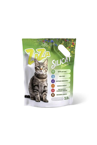 Zaza Litieră igienică pentru pisici Silicat Floral, 3,8 L