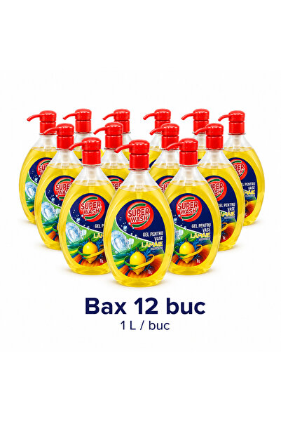 Super wash Gel pentru Vase Lamaie, Detergent Lichid Concentrat pentru Vase, B...