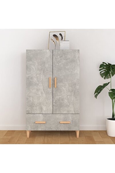 Concept Dulap înalt, gri beton, 70x31x115 cm, lemn prelucrat