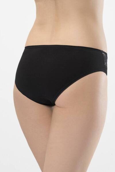 TÜREN Women's Lace Waist Lycra 2-Piece Cotton Bikini Panties