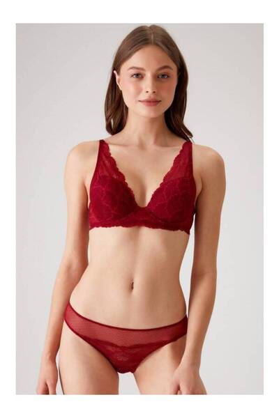 Pierre Cardin Set sutien cu burete și căptușeală, roșu claret