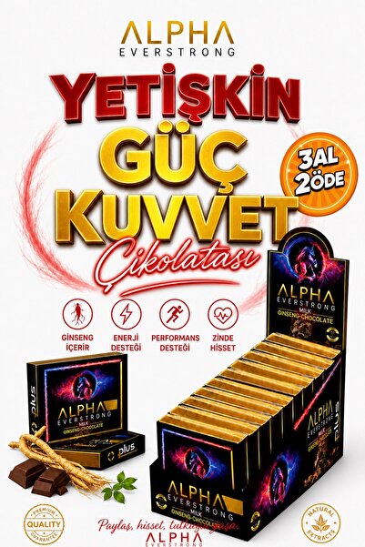 ALPHA EVERSTRONG Gınseng Yetişkin Sütlü Çikolata (10 ADET X 25 GR)