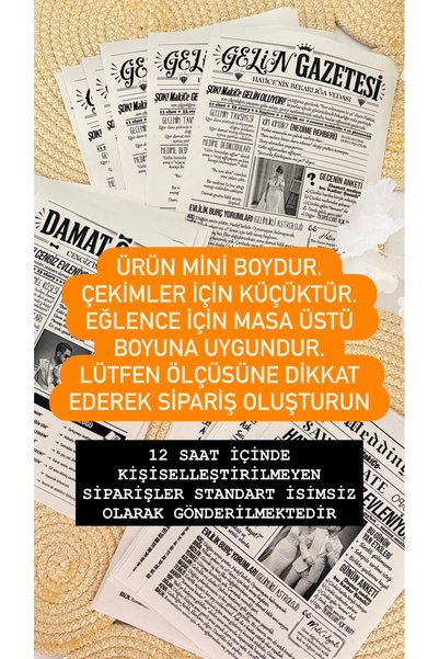 Pankart Evi Bebek Partisi Anı Gazete Sayfası 10 adet - A5 ölçüsü Tek Yön - Babyshower Cinsiyet Partisi Bebek Müjde