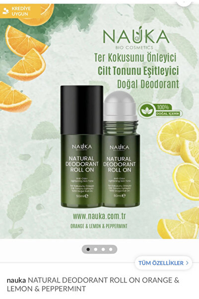 nauka NATURAL DEODORANT ROLL ON ORANGE & LEMON & PEPPERMINT