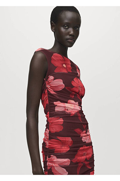 MANGO Woman Asymmetrisches Kleid mit Blumen