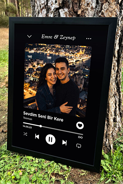 Kamenca Spotify Temalı Kişiye Özel Tablo – Sevgiliye Hediye Sevgililer Günü