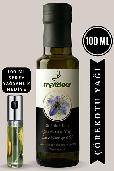 MATDEER 100 ml Çörek Otu Yağı Soğuk Sıkım - %100 Saf ve Doğal