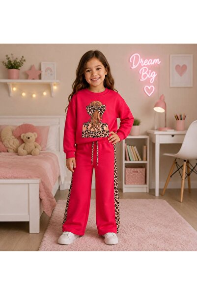 Fil Kids Țesătură de bumbac pentru fete, culoare fucsia, 2 fire, cu model de ...