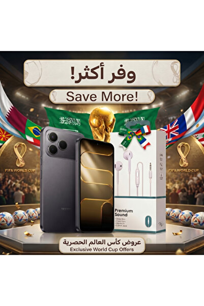 TECNO هاتف سبارك 50 الذكي، سعة تخزين 256 جيجابايت، ذاكرة وصول عشوائي 4 جيجابا...