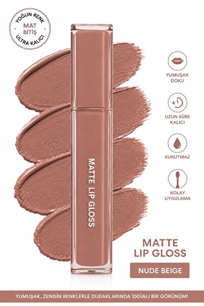 NUNUKO Kalıcı Mat Likit Ruj - Matte Lip Gloss Ruj (KURUTMAYAN YOĞUN PİGMENT)