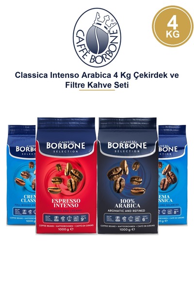 Caffe Borbone مجموعة قهوة كافيه بوربون كلاسيكا إنتينسو أرابيكا 4 كجم - مجموعة...