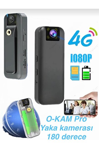 r-market Yaka Kamerası Sim Kartlı Uzaktan İzlenebilir 4G Geniş Açı Aşağı Yukarı Hareketli 1080p Ortam Bisiklet Takip Kamerası